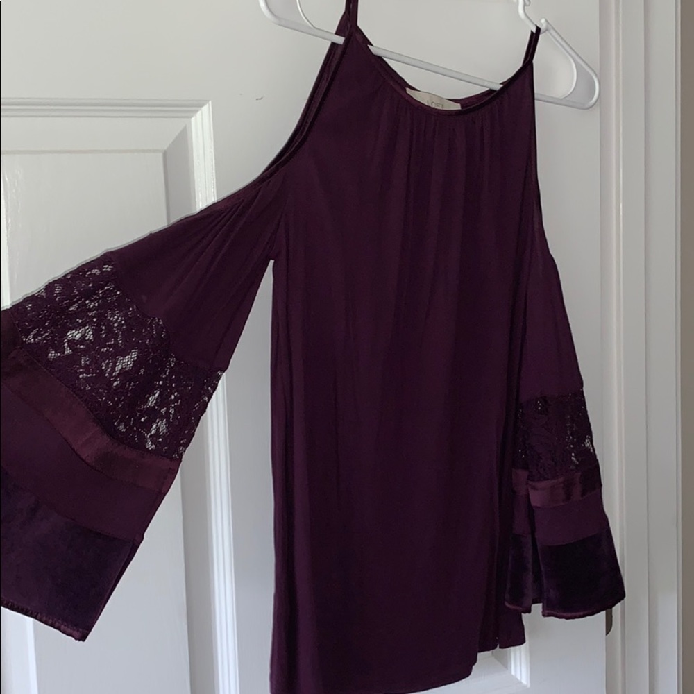 Purple Cold-Shoulder blouse